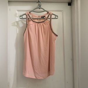 Express, light pink blouse with beaded embroidering - size large, pre-owned